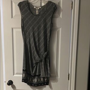 Max Studio Black and White Geometric Mini Dress